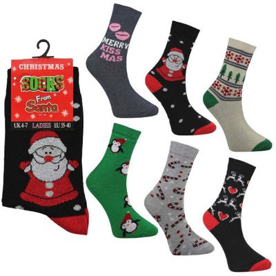 Ladies Novelty Design Christmas Socks