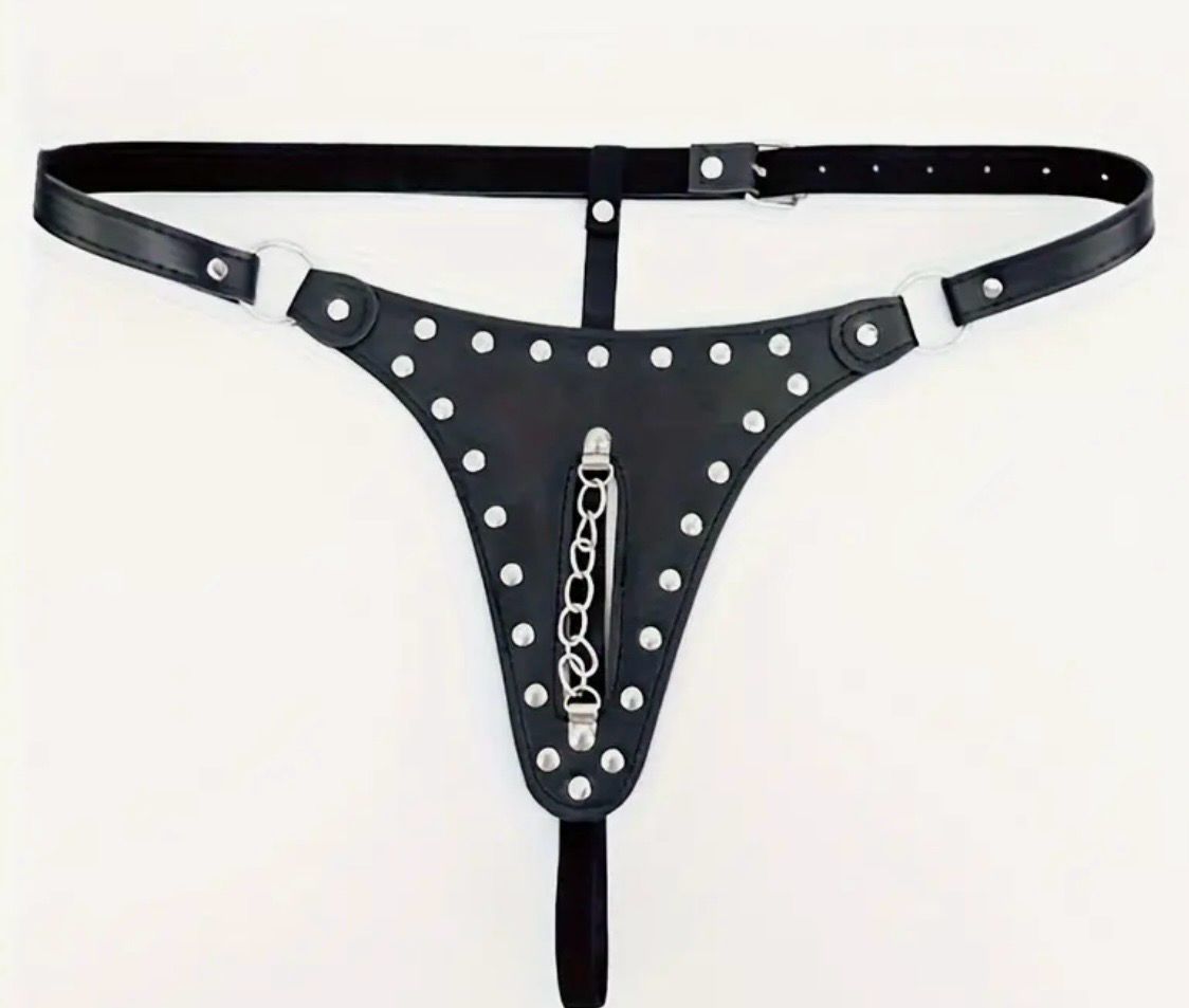 Black PU Leather Knickers With Studs