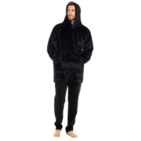 Unisex Black Hoodie Blanket