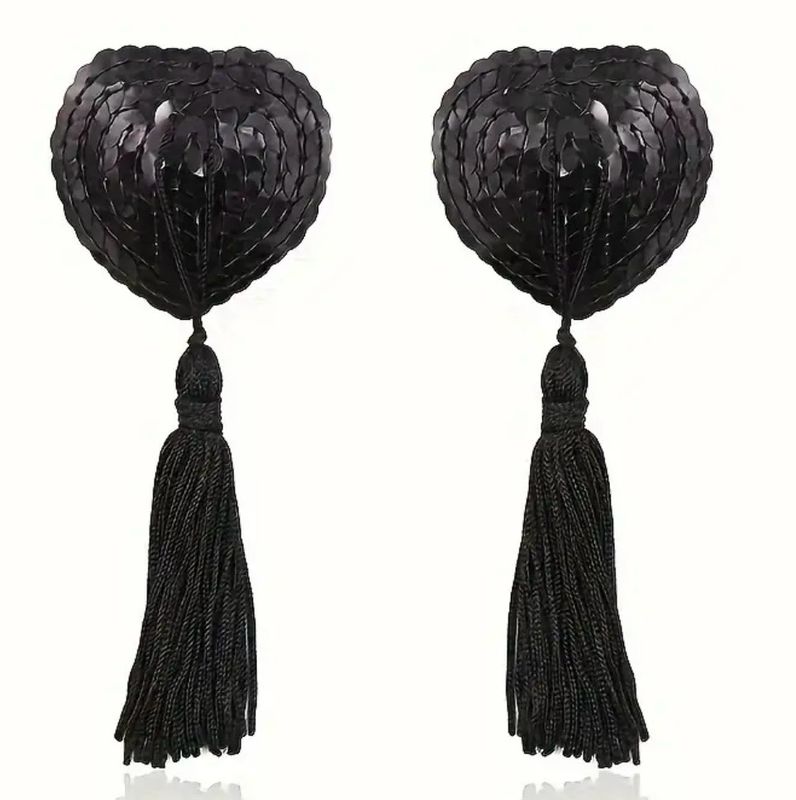 Black Heart Shape Nipple Cover