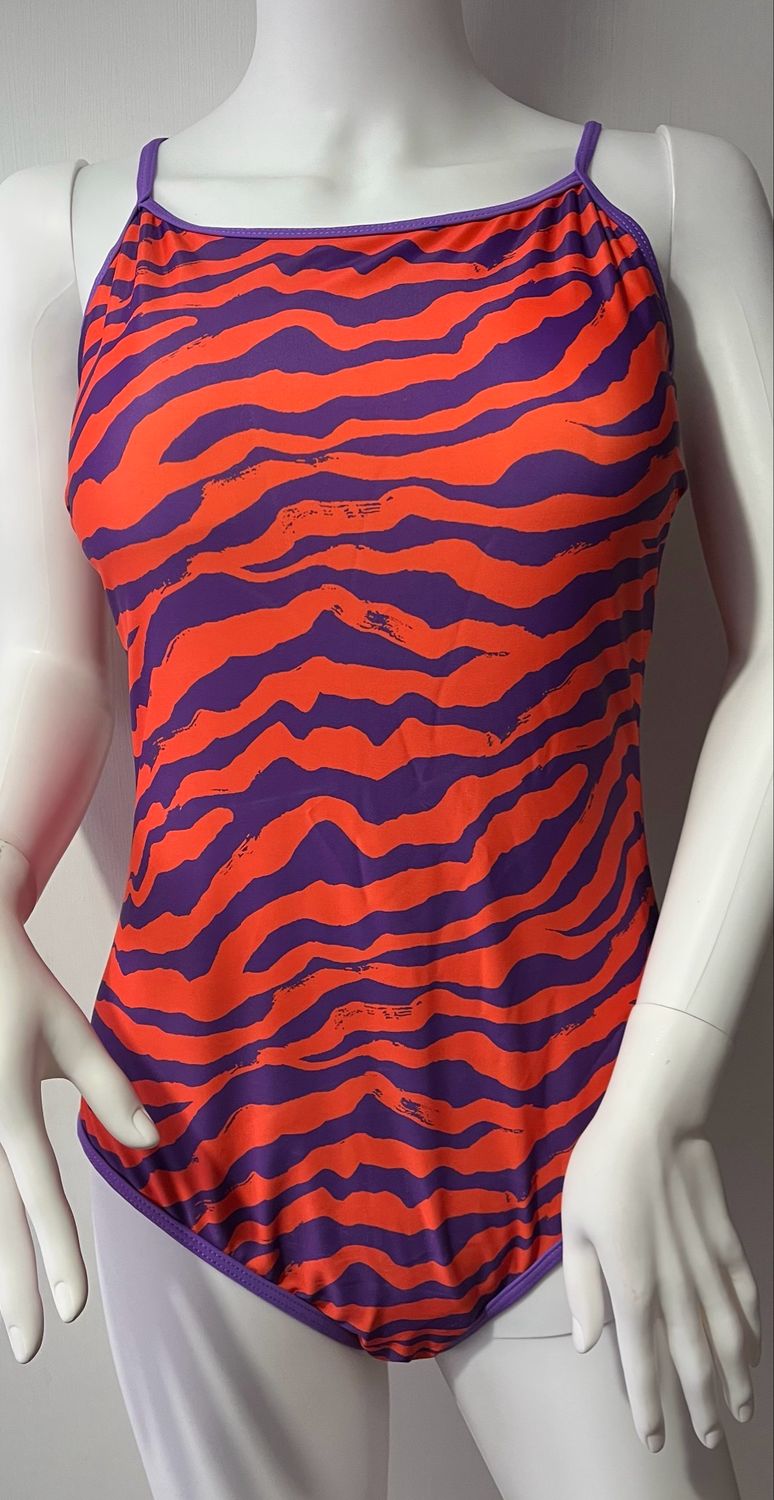 Orange Zebra One Piece Swimsuit