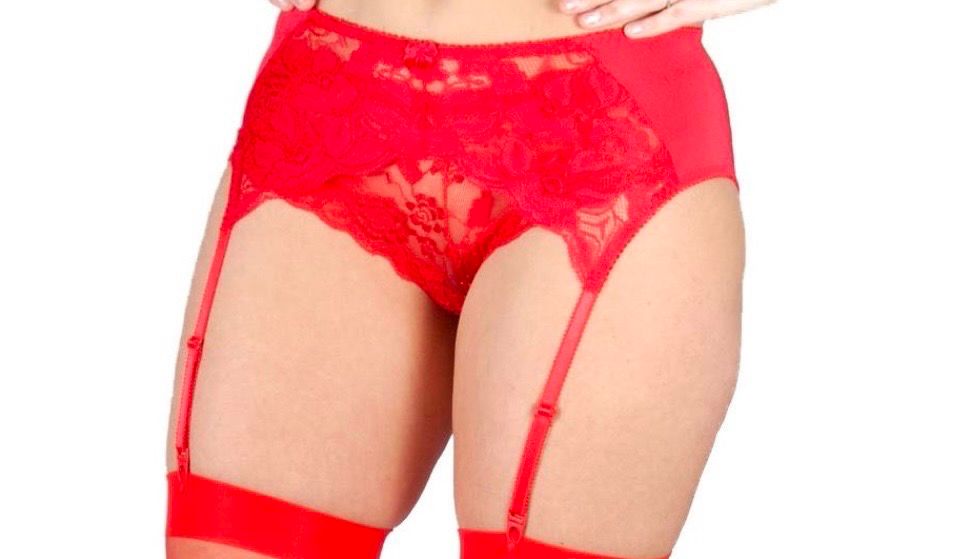 Red Lace Suspender Belt