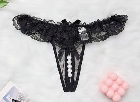 Black Knickers With Pearls