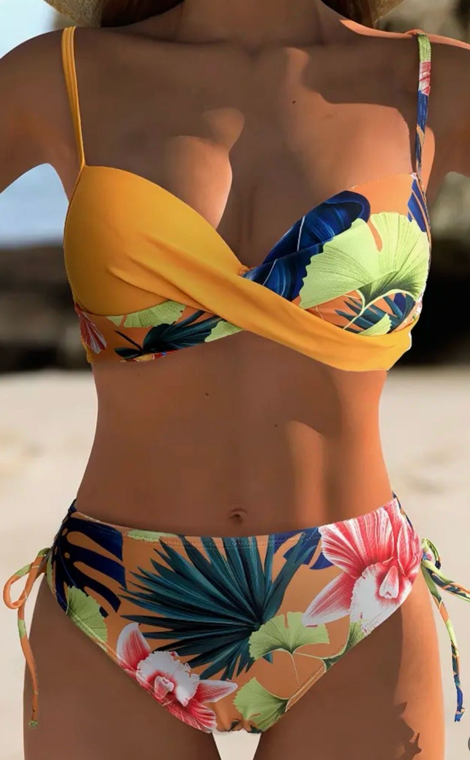 Tropical Orange Bikini Plus Size
