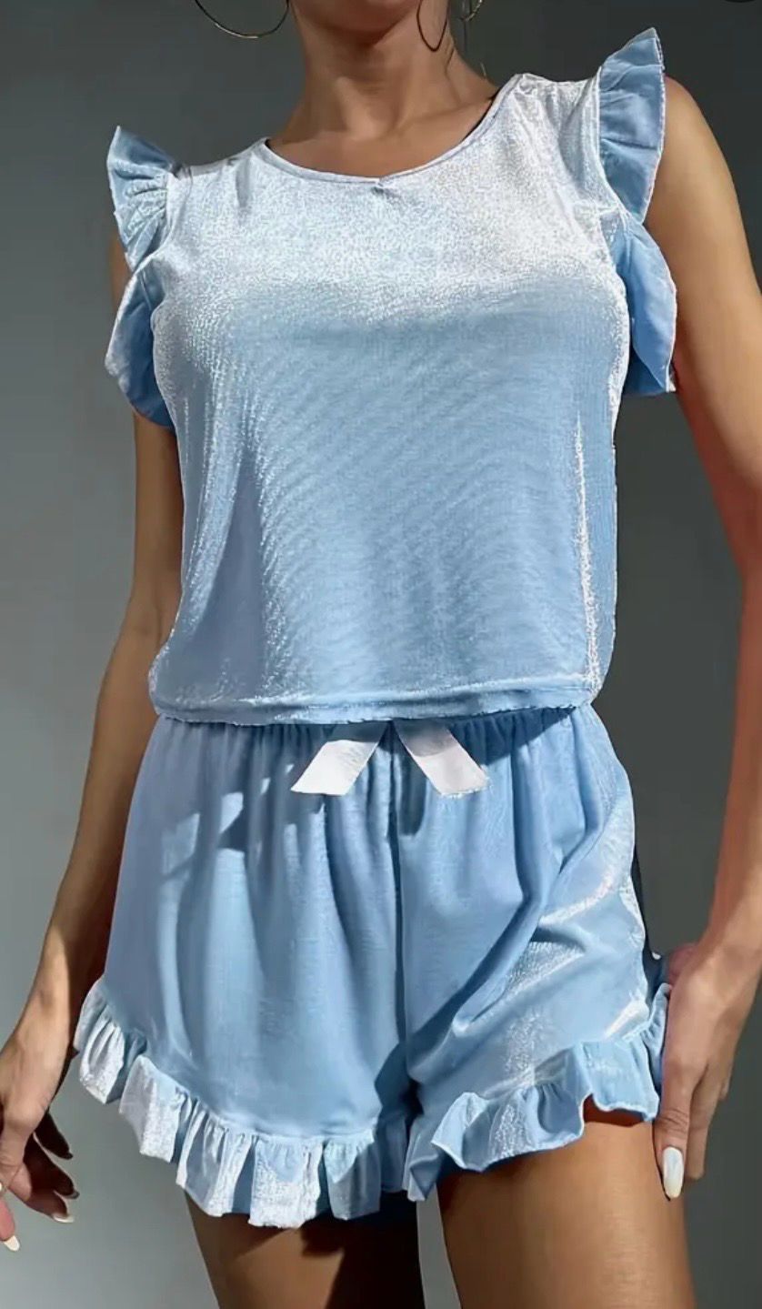 Velvet Sky Blue Pyjamas Set