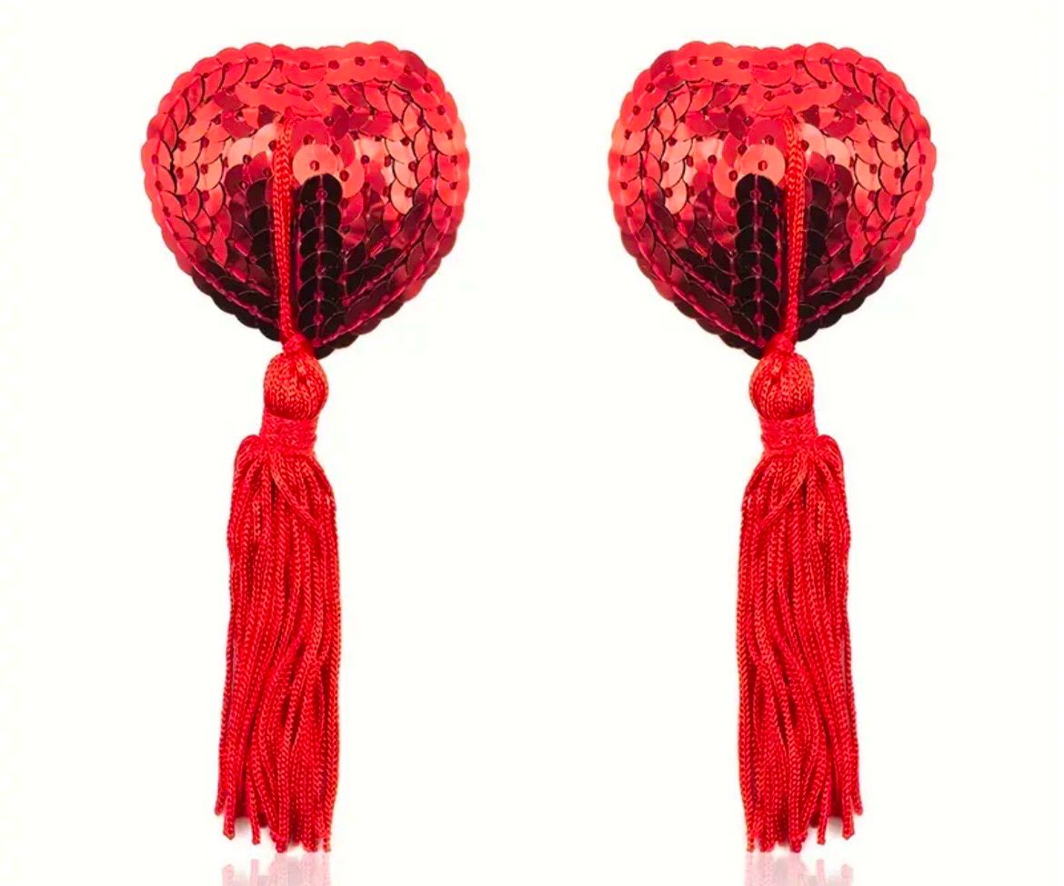 Red Heart Shape Nipple Cover