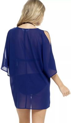 Navy Chiffon Beach Cover Up