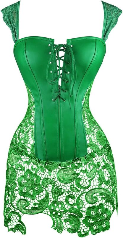 Faux Leather Corset With Skirt