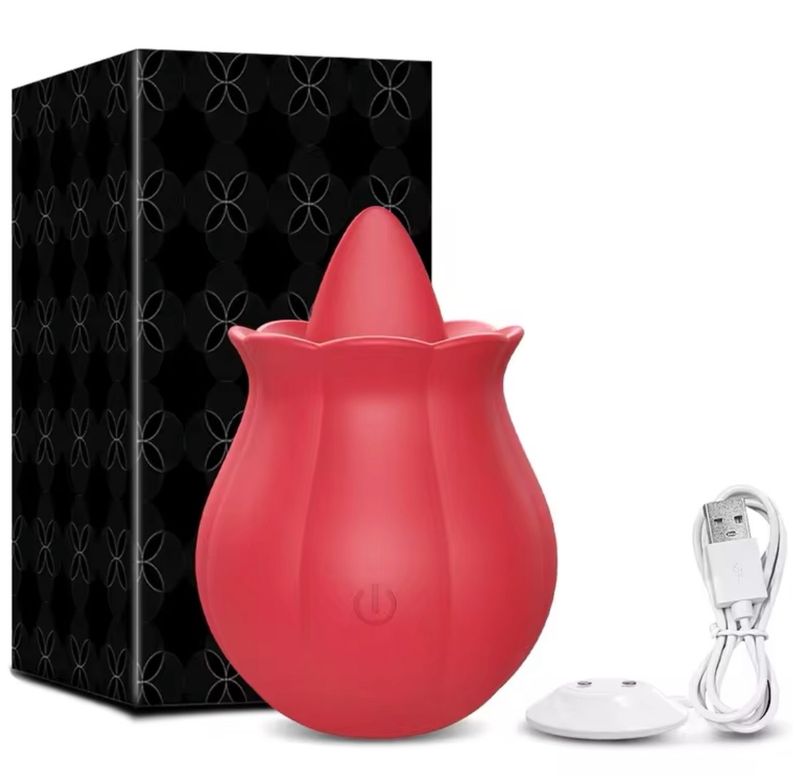 Vibrating Stimulator Massager Red Rose