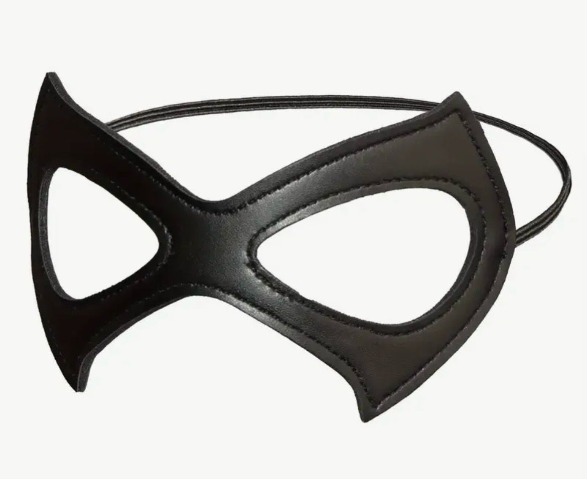 Black Faux Leather Mask