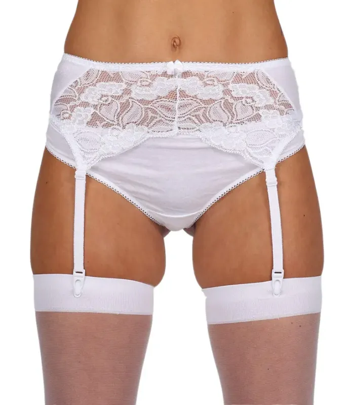 White Lace Suspender Belt