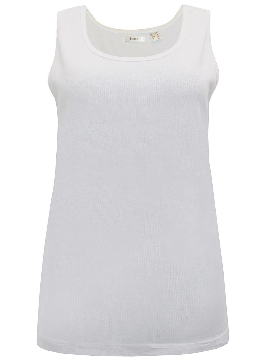 White Cotton Ribbed Vest Top