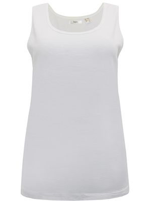 White Cotton Ribbed Vest Top