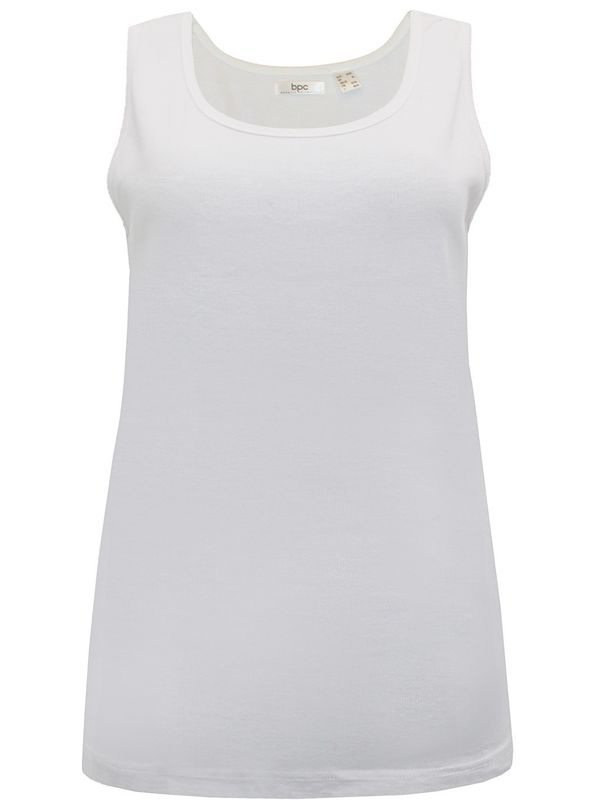 White Cotton Ribbed Vest Top