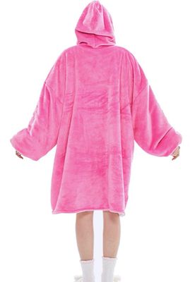 Pink Fluffy Hoodie Blanket Unisex