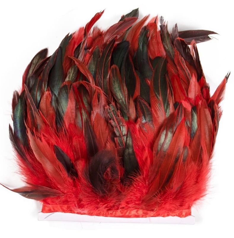 Red Rooster Feather Trim