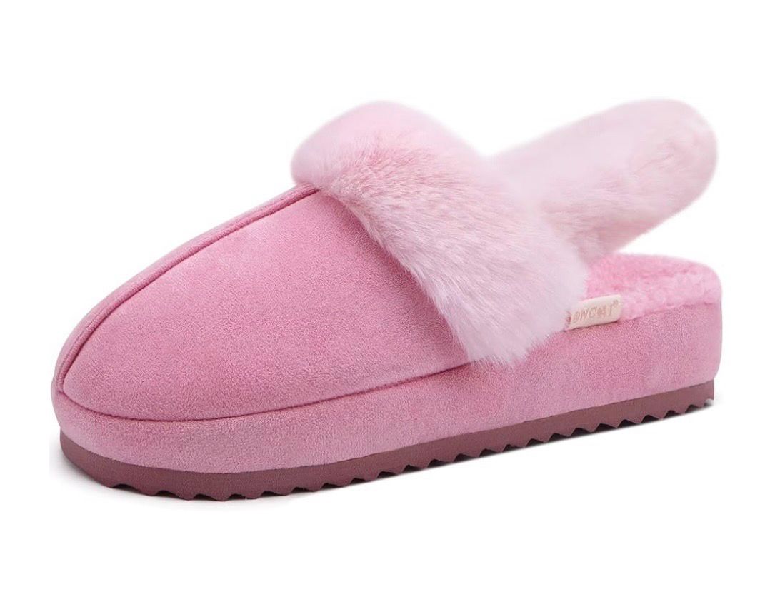 Furry Comfy Slippers Pink