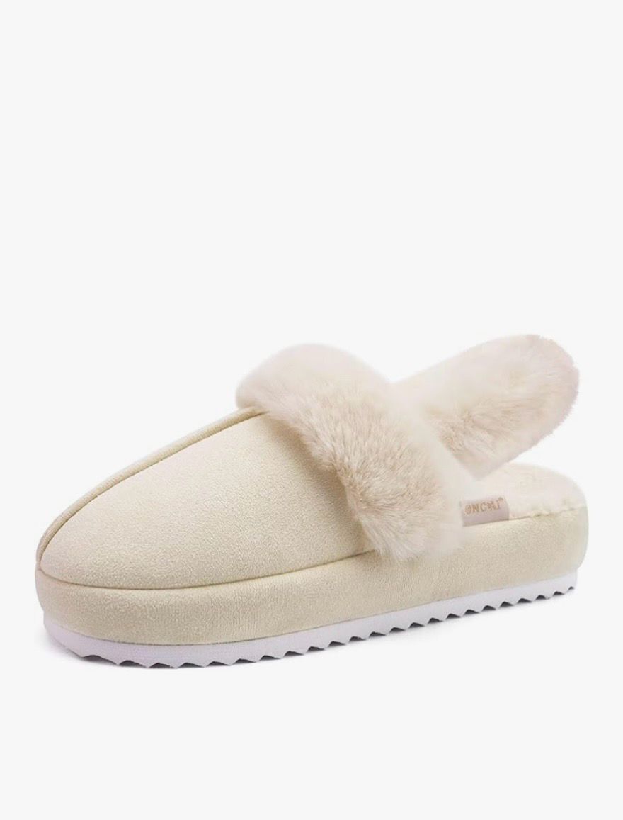 Furry Comfy Slippers Cream