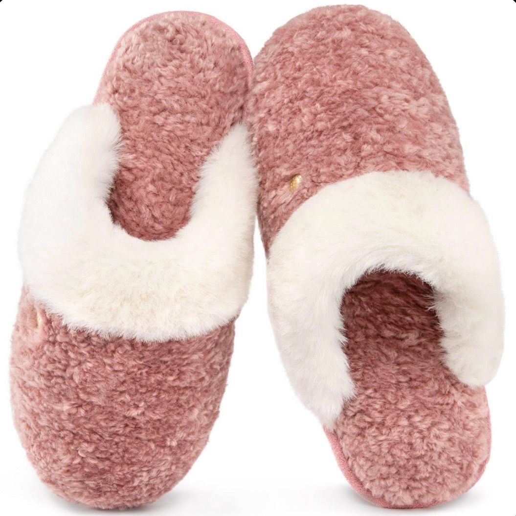Faux Alpaca Pink Slippers