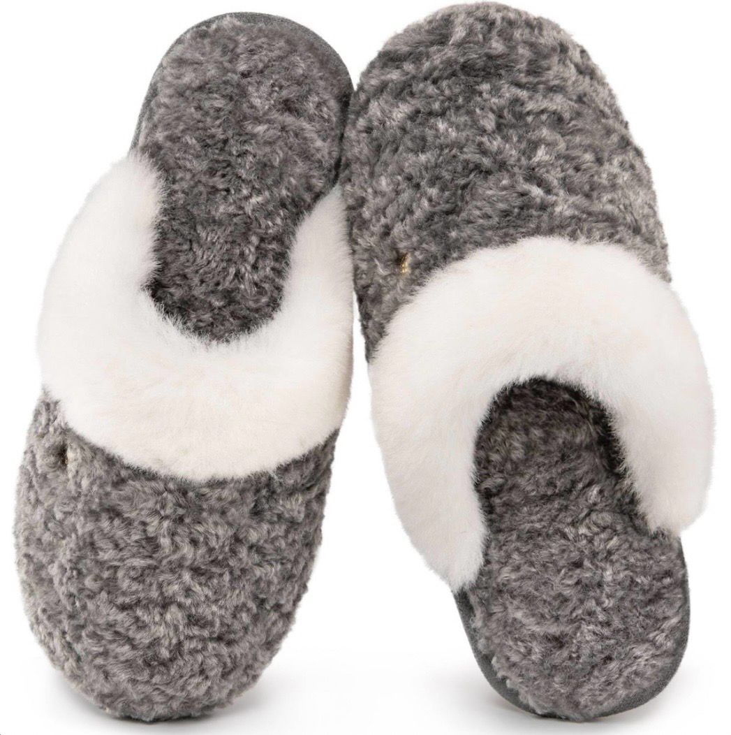 Faux Alpaca Pink Slippers