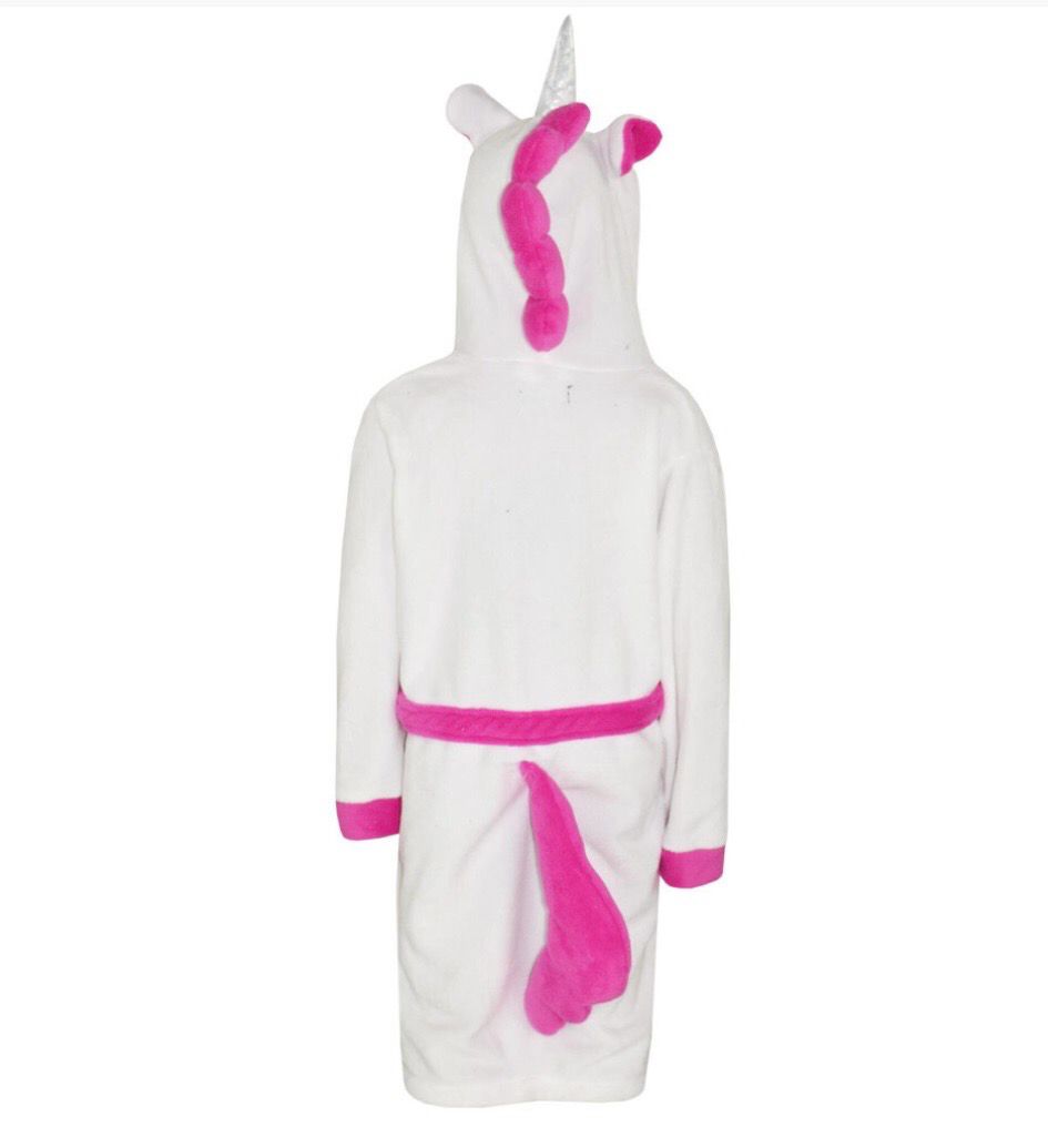 White And Pink Unicorn Dressing Gown
