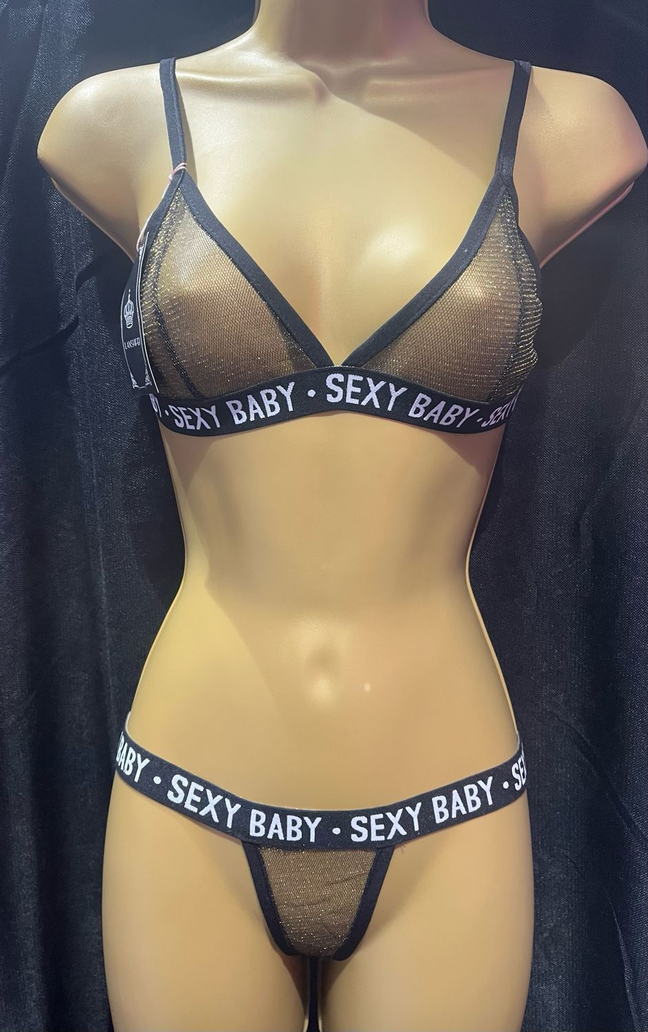 Glitter Black Sexy Baby Set