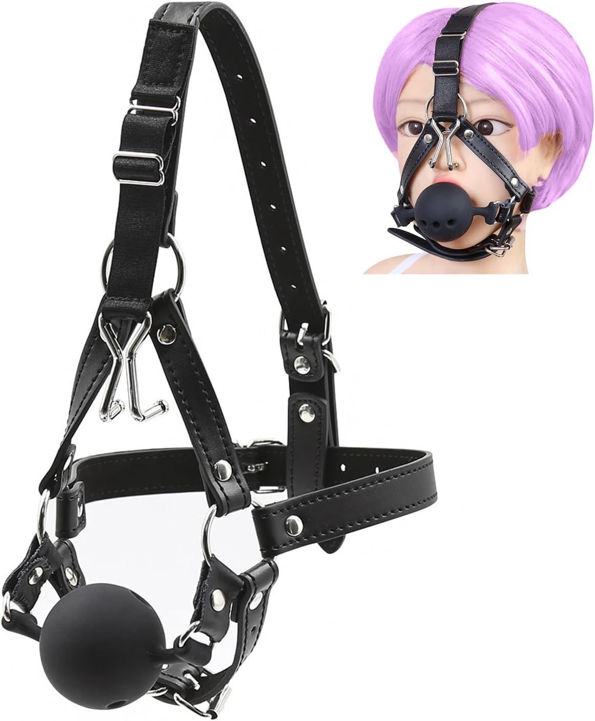 Leather Gag With Bondage Restraint