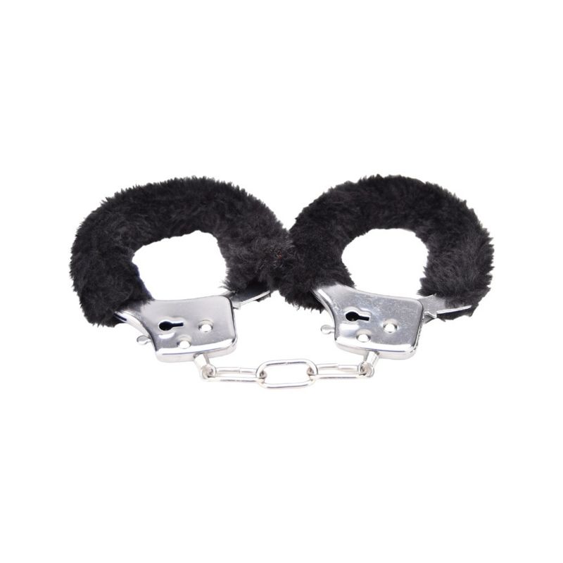 Heavy Duty Furry Handcuffs Black