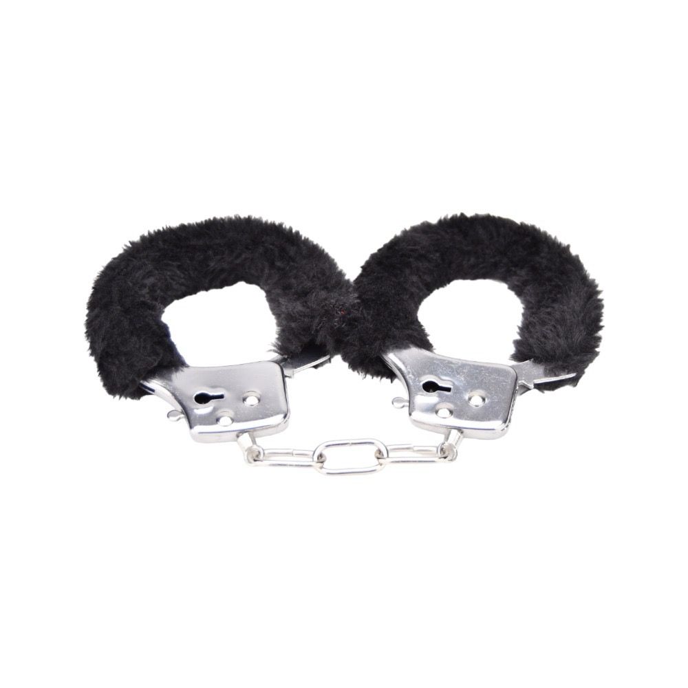 Heavy Duty Furry Handcuffs Black