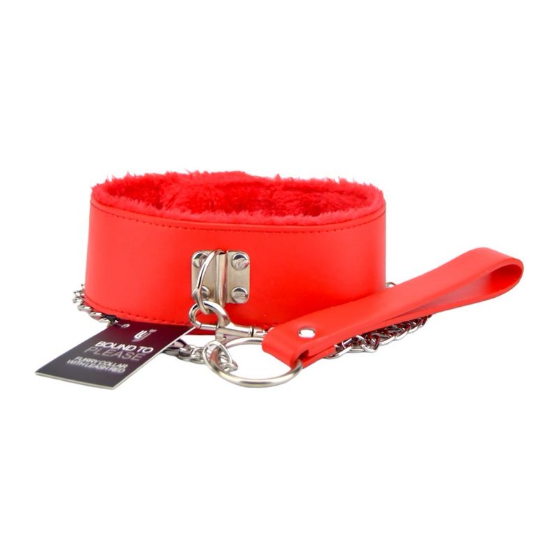 Furry Collar with Lead Red