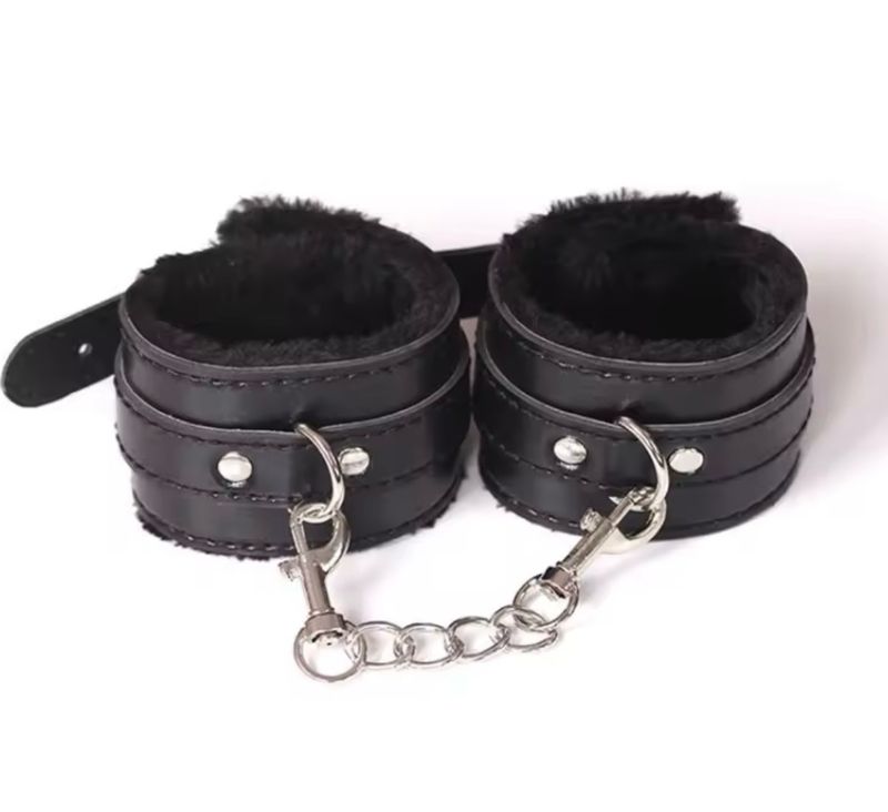 Leather Handcuffs With Chain