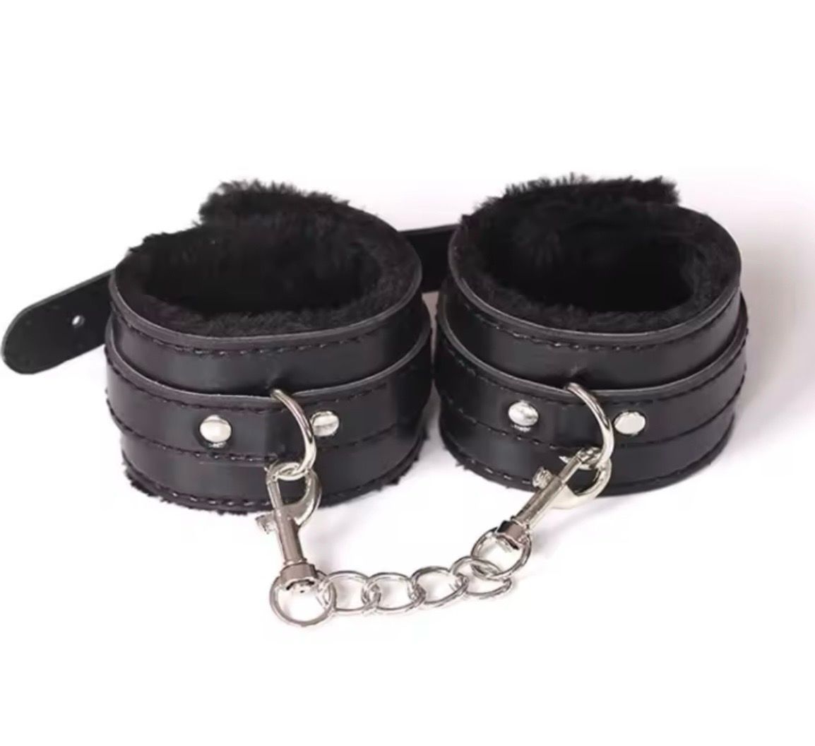 Leather Handcuffs With Chain
