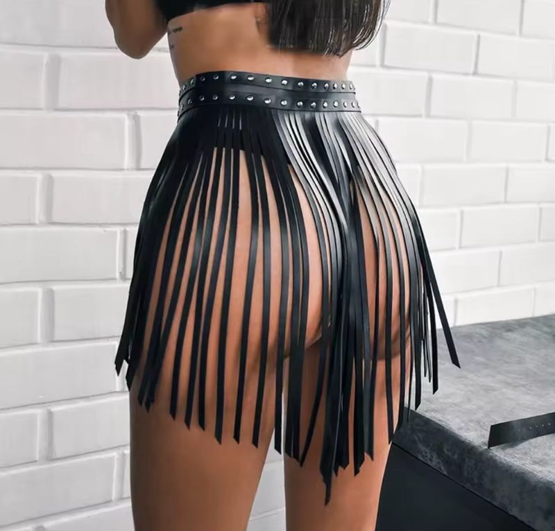Leather Tassels Skirt