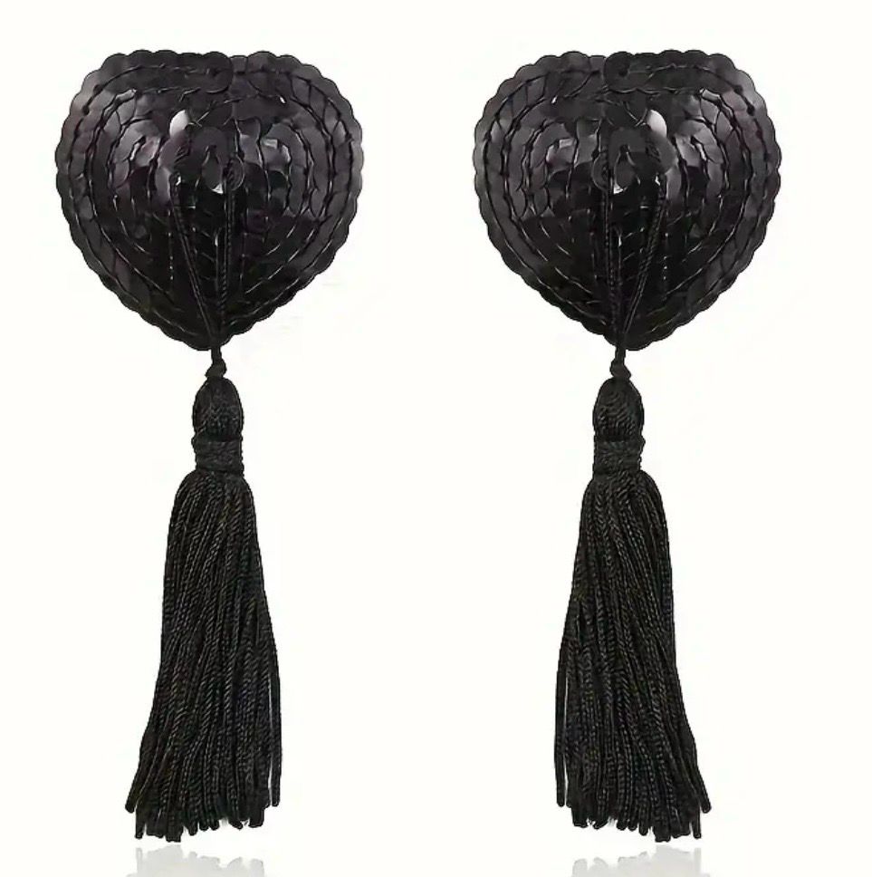 Black Heart Shape Nipple Cover