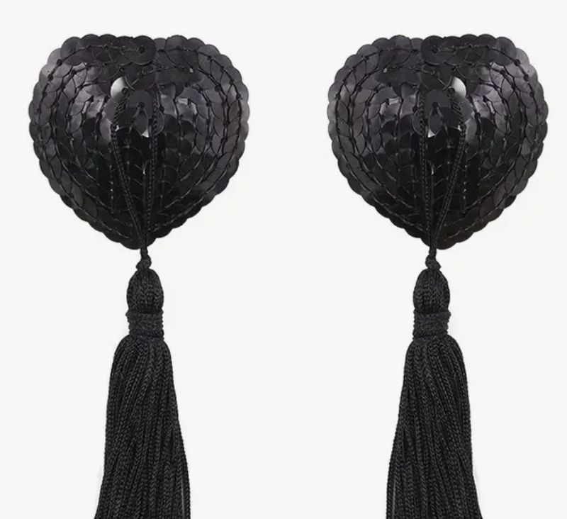 Black Heart Shape Nipple Cover Set