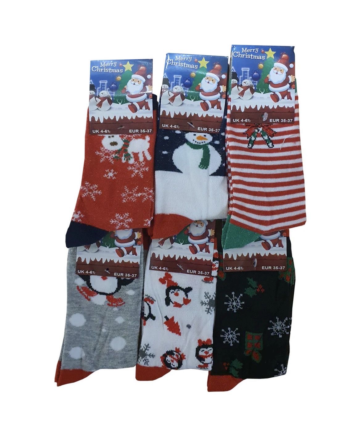 Kids Cotton Rich Christmas Socks Size 12.5-3.5
