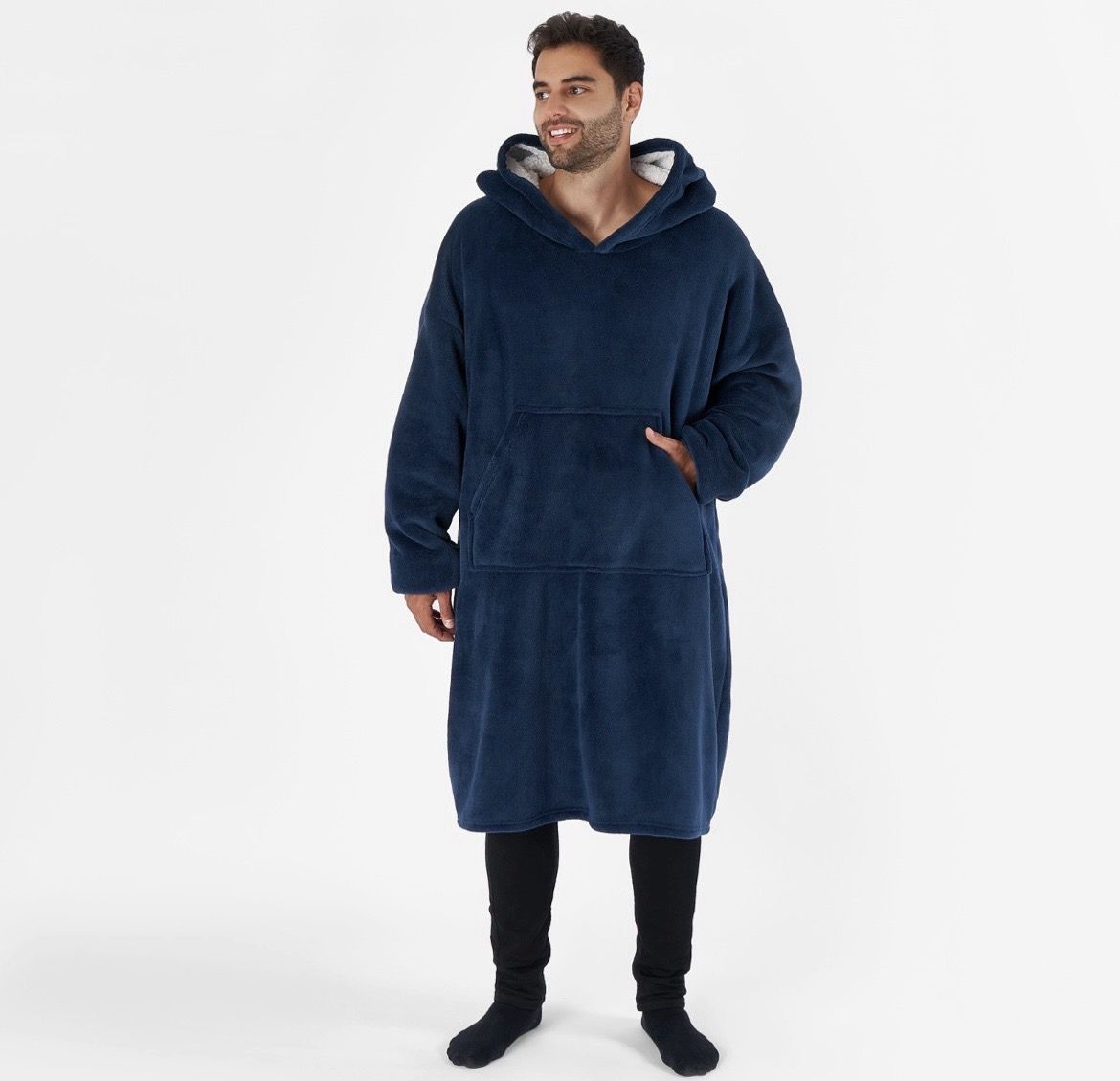 Navy Long Hoodie Blanket