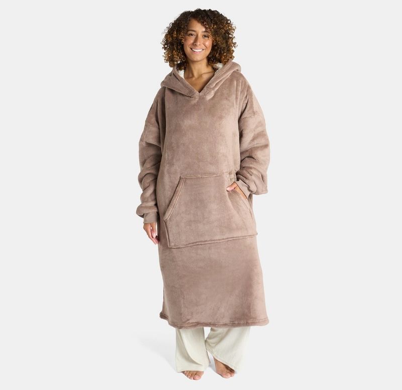 Beige Long Hoodie Blanket
