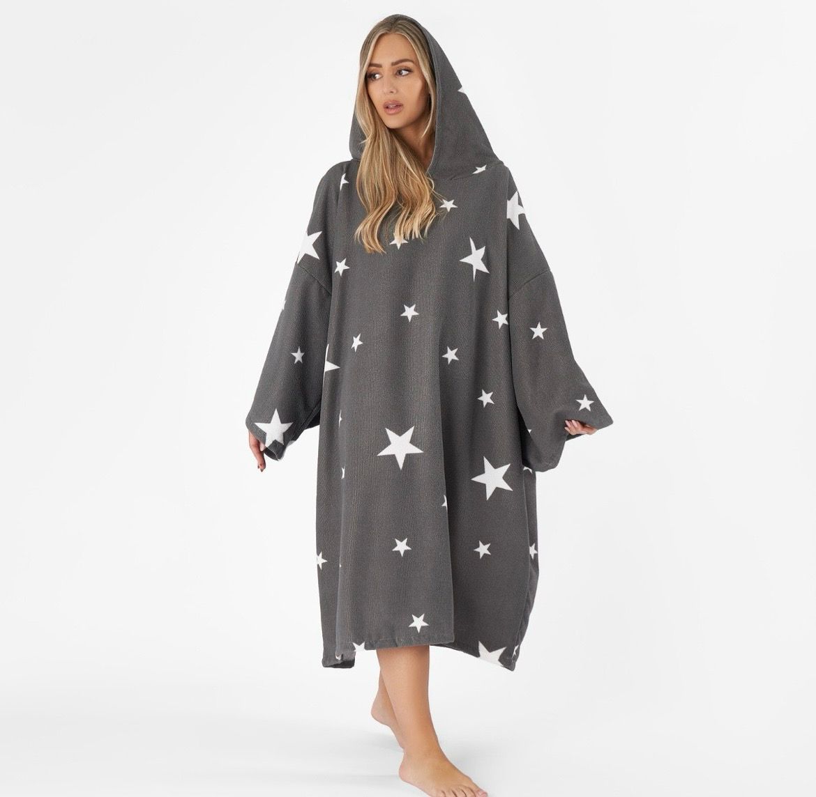 Rebranded Long Poncho Towel Stars