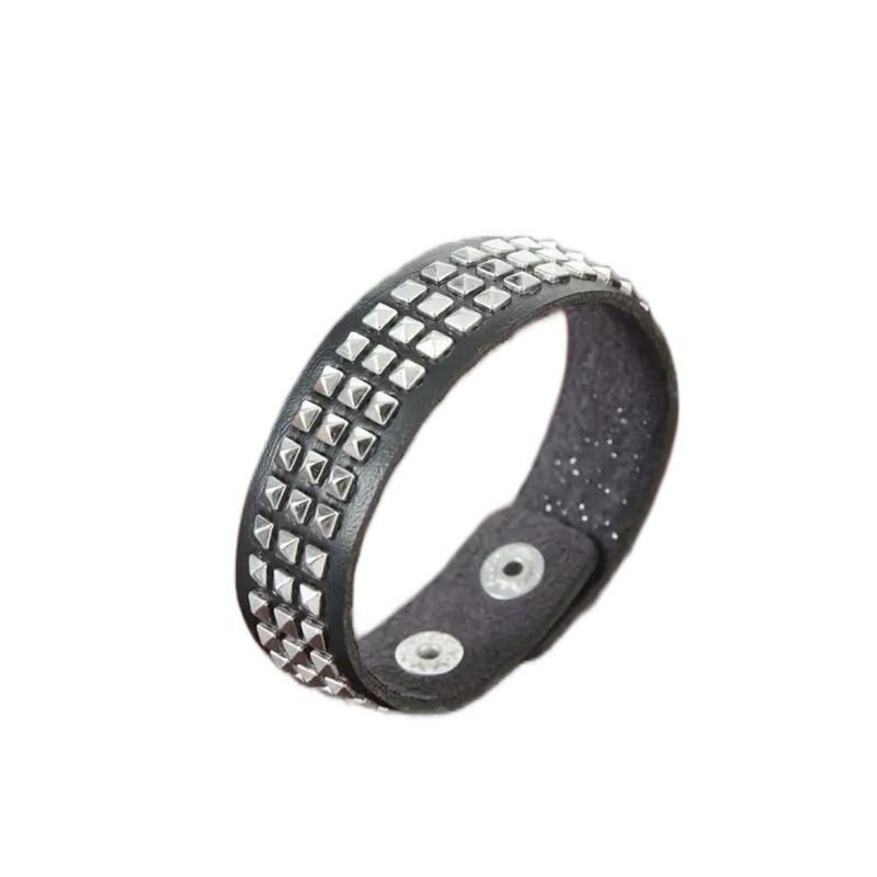 Leather Bracelet With Mini Studs