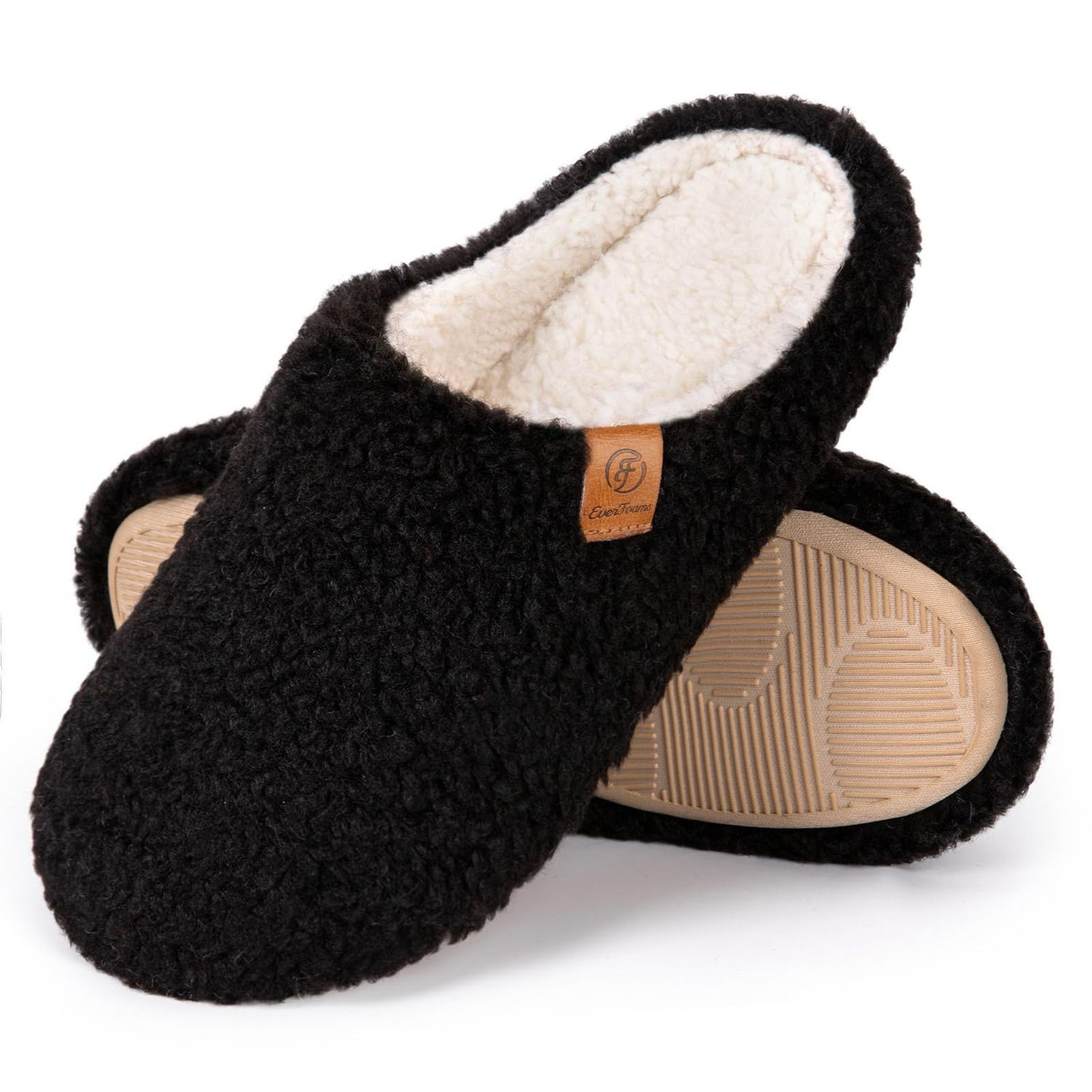Mule Memory Foam Slippers Black