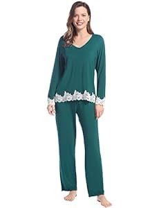 Green Lace Trim Pyjamas Set