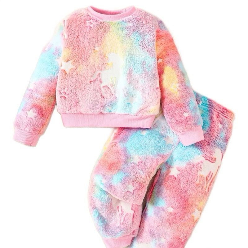 Fluffy Unicorn Pyjamas Set
