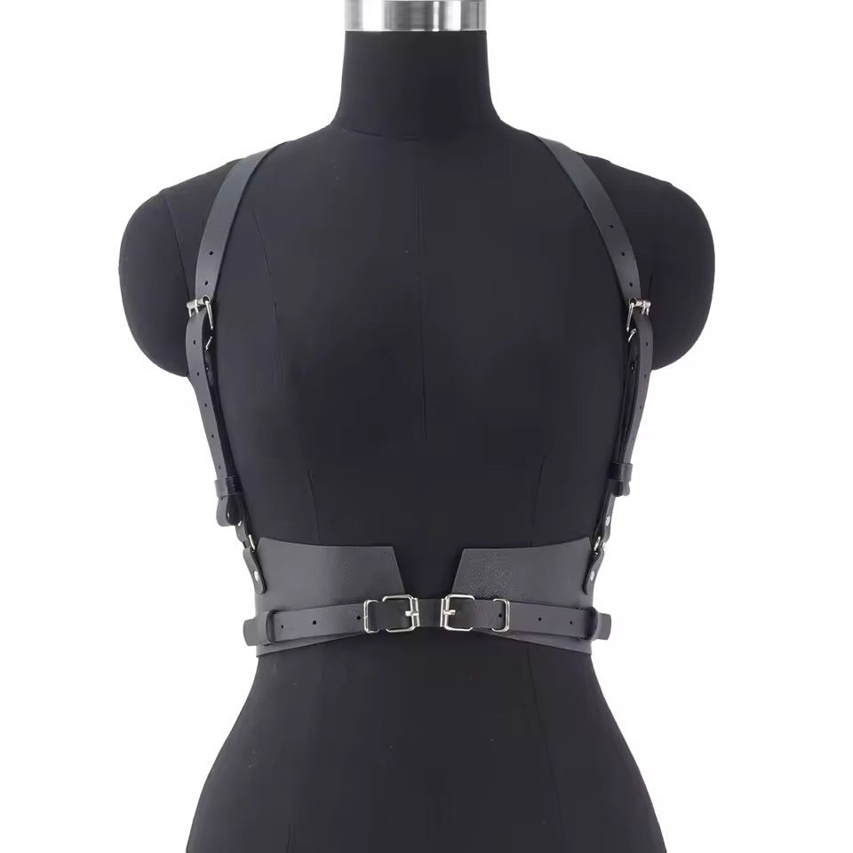 Leather Harness Belt Black
