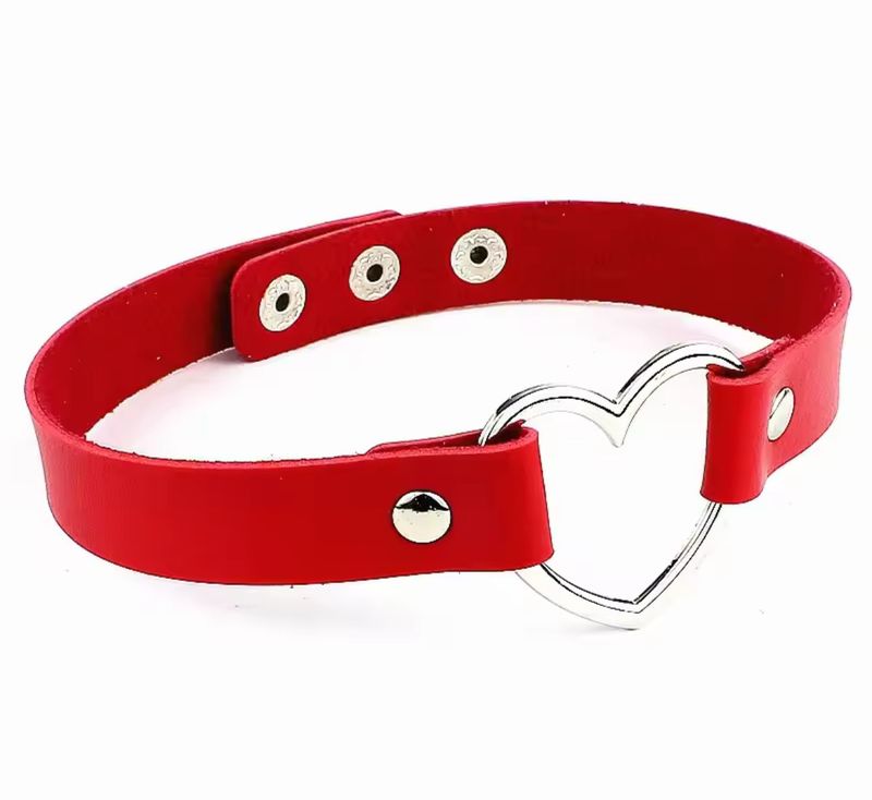 Leather Choker With Heart