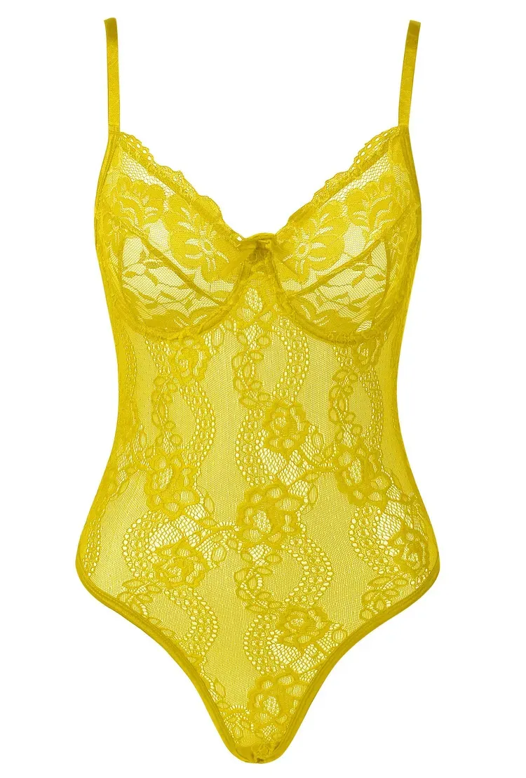 Lace Bodysuit Yellow