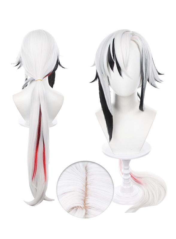 Cosplay Wig Platinum and Black Arlecchino Style