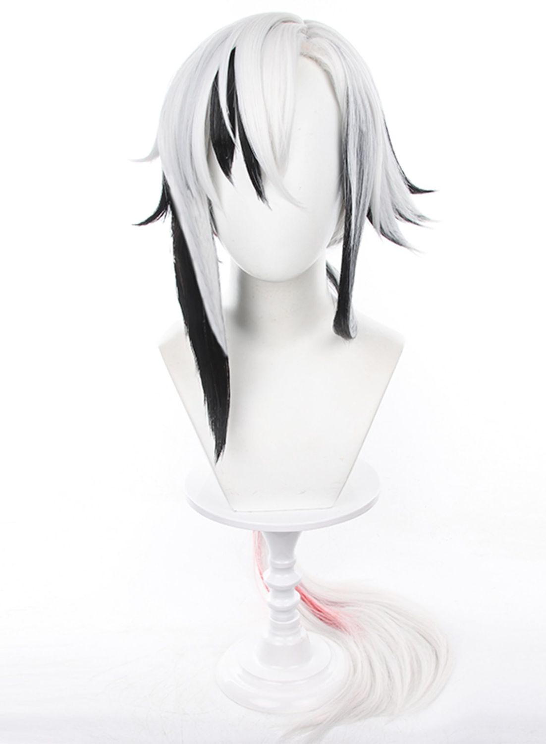 Cosplay Wig Platinum and Black Arlecchino Style