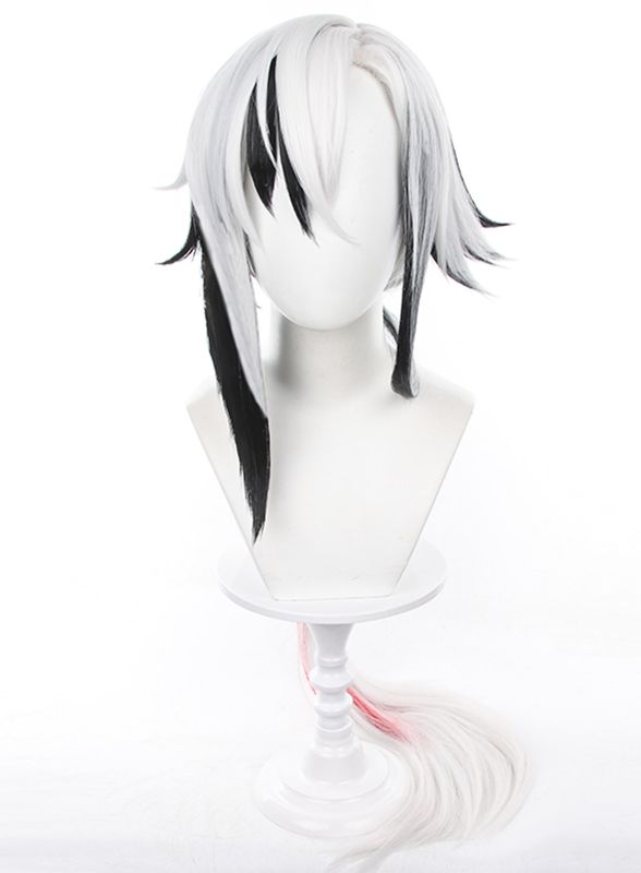 Cosplay Wig Platinum and Black Arlecchino Style