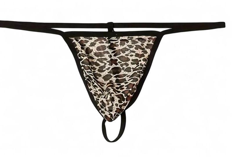 Men Leopard Print Thong Panties